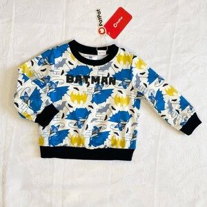 Patpat DC Comics Batman Allover Baby Boy Pullover Sweatshirt, Size 12-18M